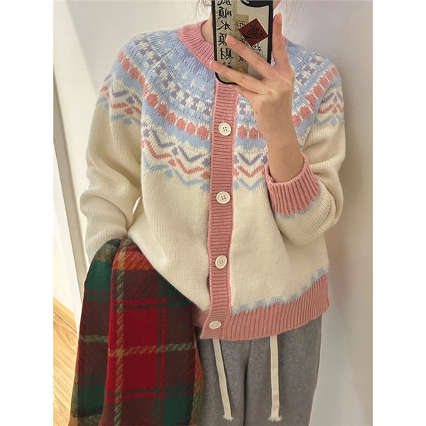 Pull en brocart tricoté Fairisland pour femme, automne et hiver, Noël