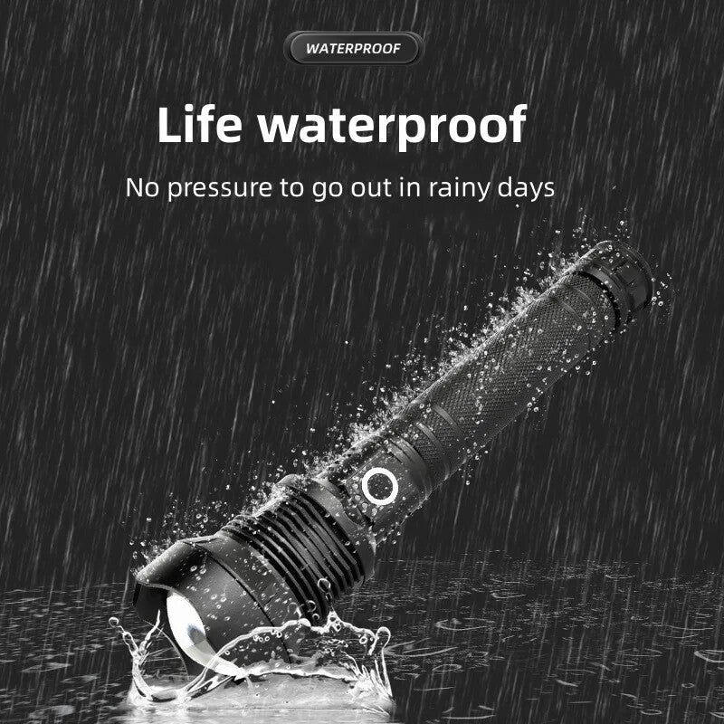 Super Bright Powerful LED Flashlight Torch P90 Rechargeable Zoomable
