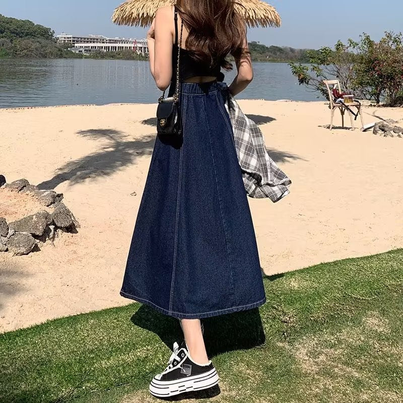 Denim Skirt Women's Mid-length Autumn