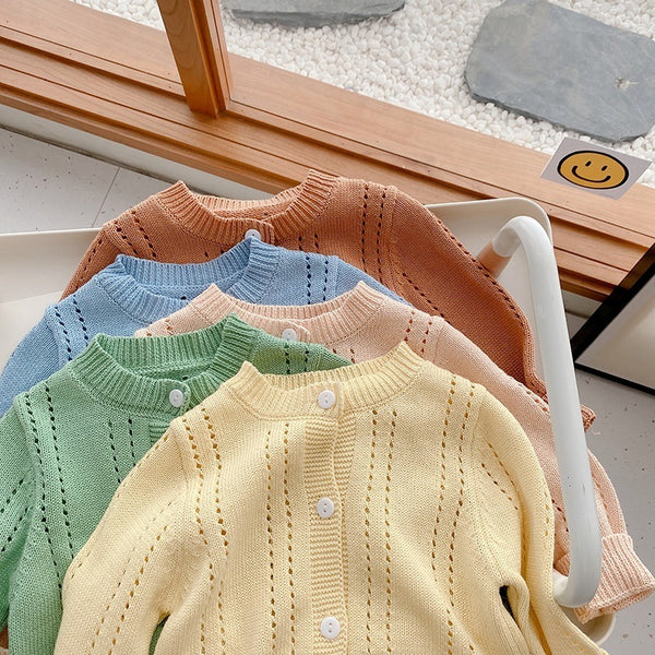Candy Kids Full Sleeve Solid Knitted Outwear Coat Sweater - Stuffs & Savers