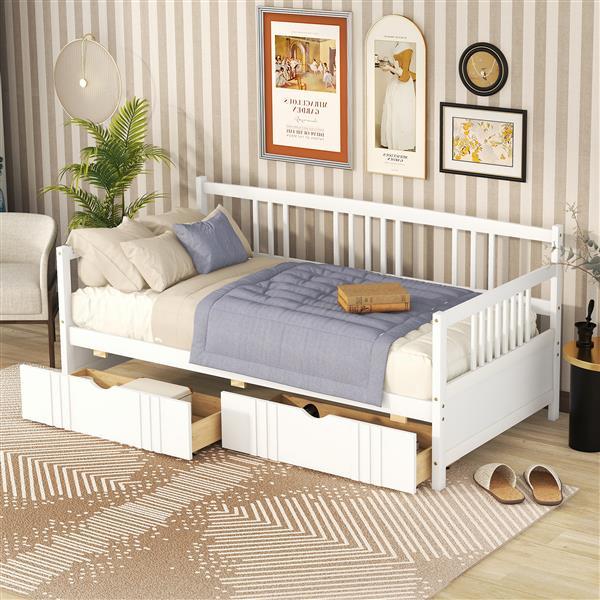 Double Sofa Bed Wooden With Drawers