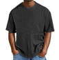 Casual Pure Color Comfort Waffle Short Sleeve