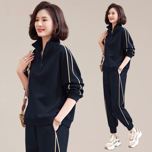 Mid- And Old-Aged Sports Sweatshirt Casual Two-Piece Set