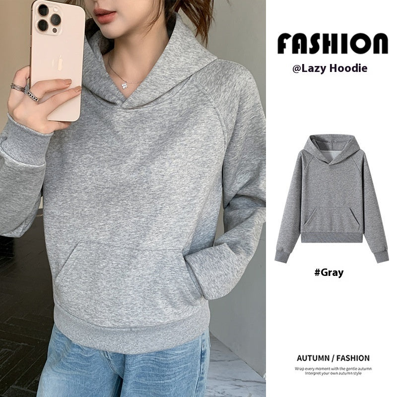 Women's Hooded Sweater Autumn And Winter Thickening Shoulder Casual