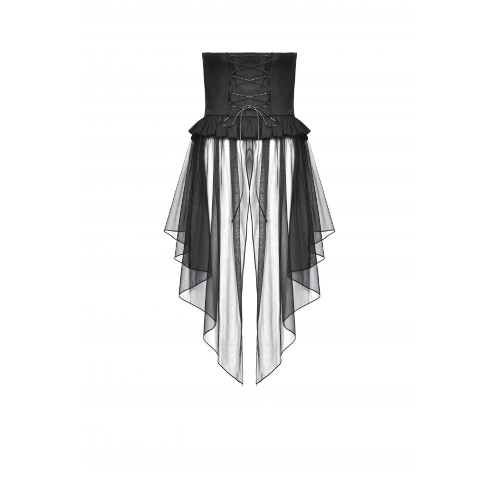 Jupe-Corset Superposée en Mesh et Similicuir Draven Dark in Love