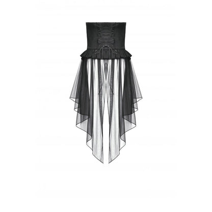 Jupe-Corset Superposée en Mesh et Similicuir Draven Dark in Love