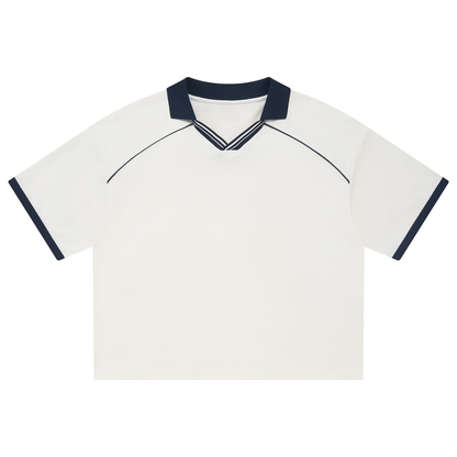 Unisex Collared Piping Boxy Soccer Jersey