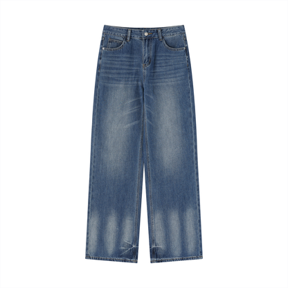 Women's Vintage Wash Wide Leg Jeans 123GSM
