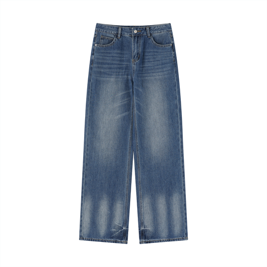 Women's Vintage Wash Wide Leg Jeans 123GSM