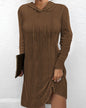 Womens Hooded Pullover Knitted Dress