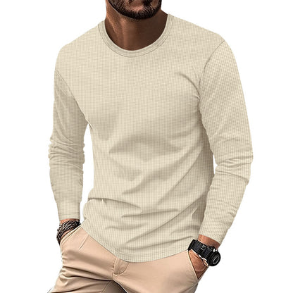 Round Neck Waffle Casual Top For Men