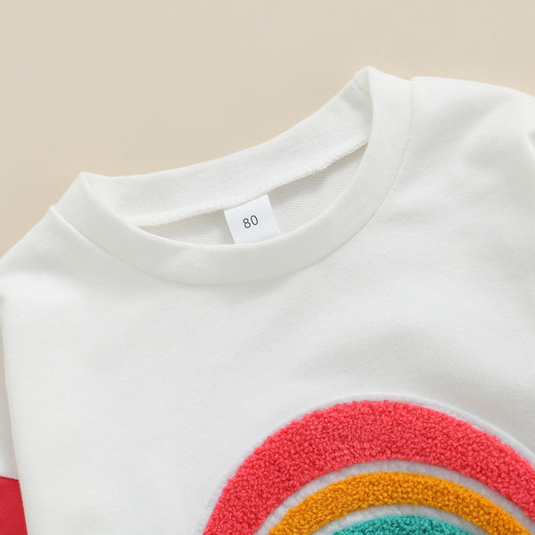 Children's Rainbow Contrast Panel Long Sleeve T-Shirt