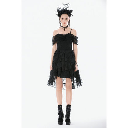 Dark in Love Romantic Gothic Lace Layered High-Low Dress