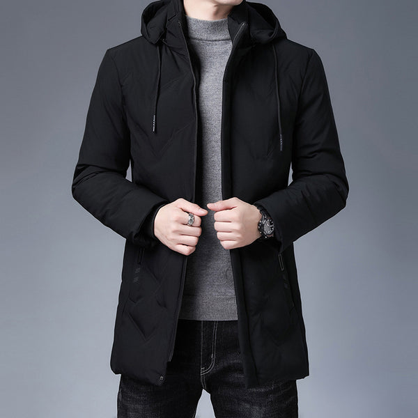 Mid-length warm cotton jacket