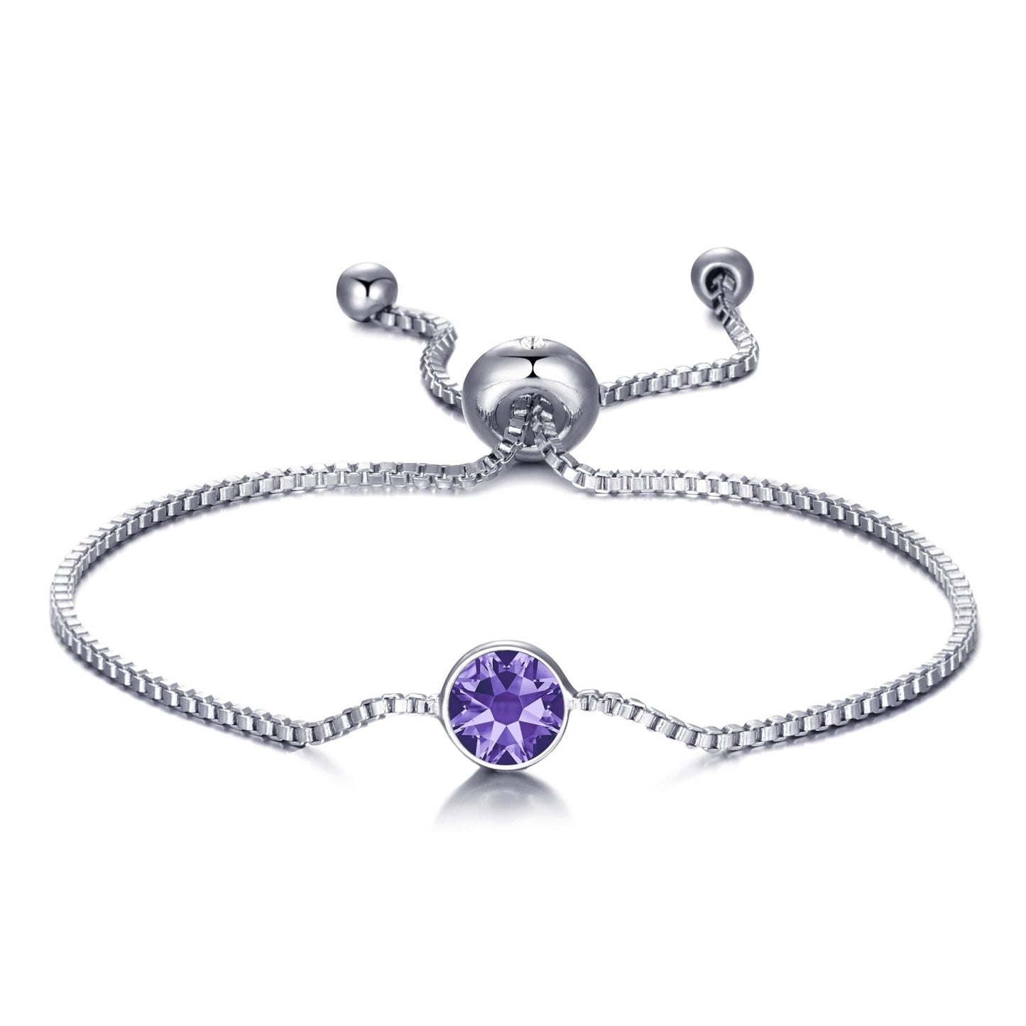 February (Amethyst) Birthstone Bracelet Created with Zircondia® Crystals