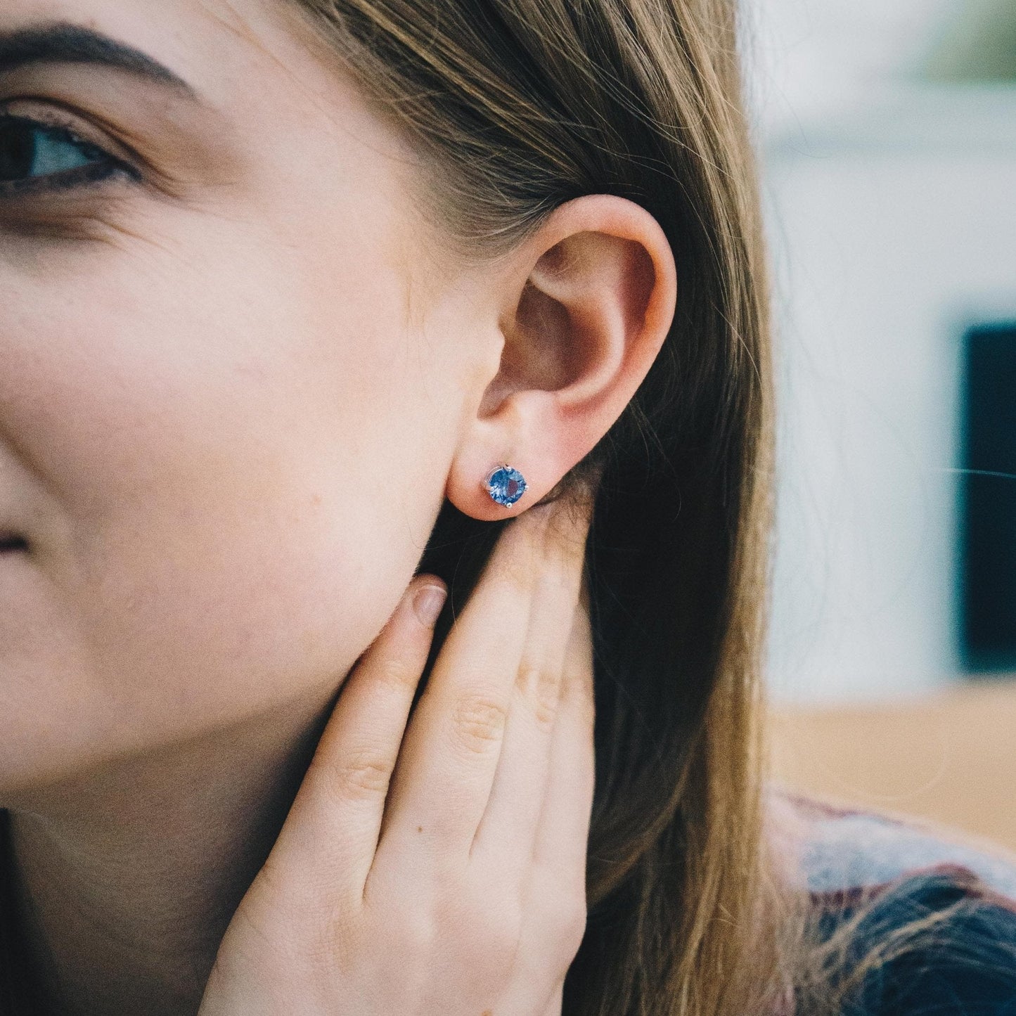 February (Amethyst) Birthstone Earrings Created with Zircondia® Crystals