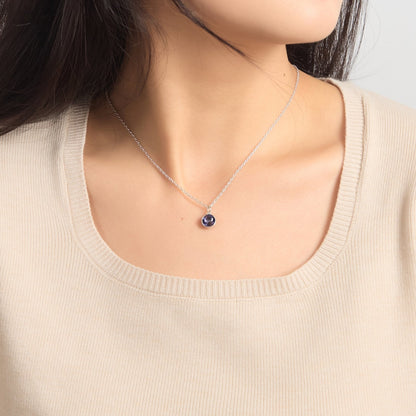 February (Amethyst) Birthstone Necklace Created with Zircondia® Crystals