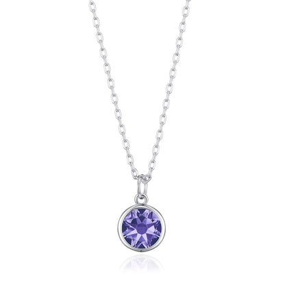 February (Amethyst) Birthstone Necklace Created with Zircondia® Crystals