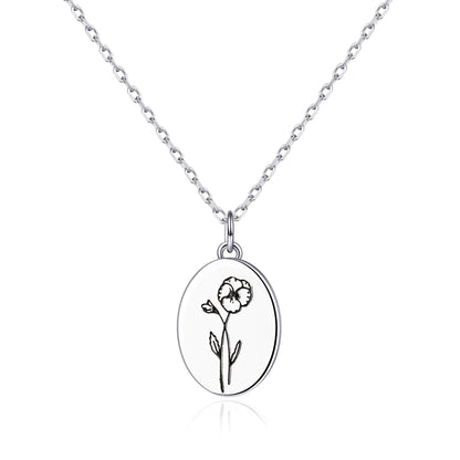 February Birth Flower Violet Necklace with Card