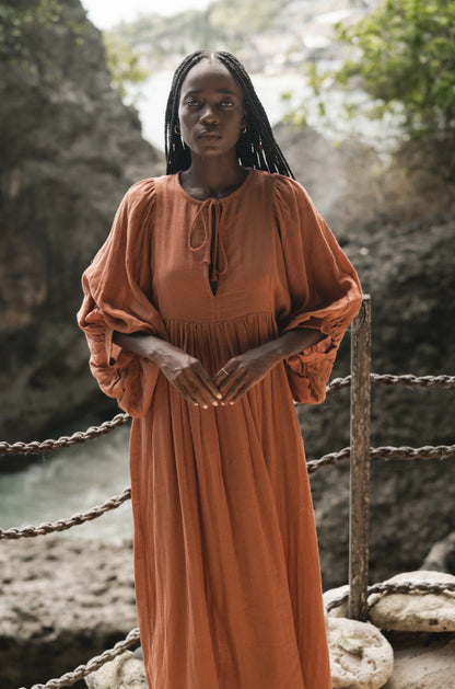 Lantern Sleeve Wind Dress