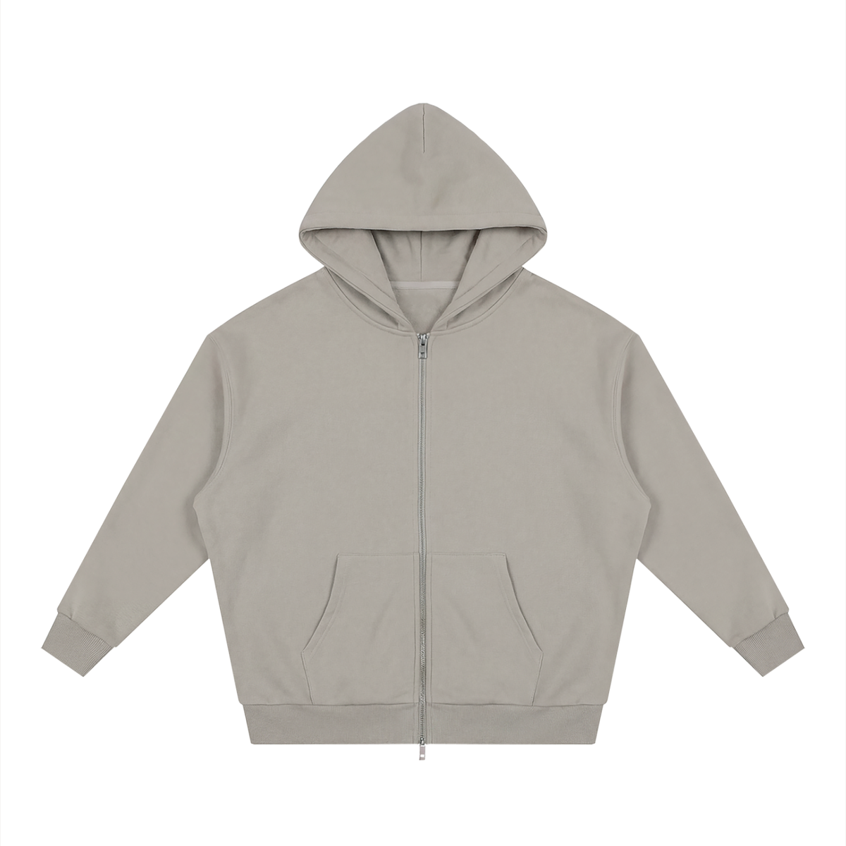 Waran Unisex Loose Solid Full Zip Hoodie