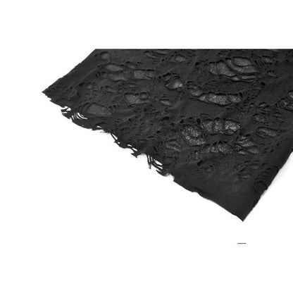 Dark in Love Morrigan One-Shoulder Lace Goth Top in Black