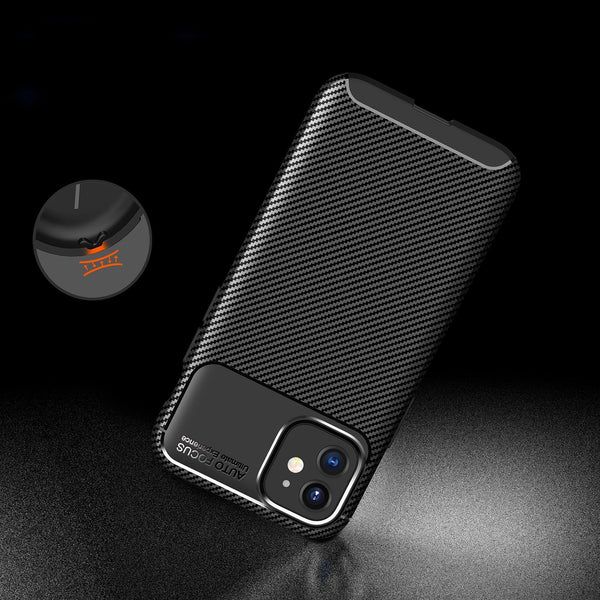Carbon Fibre TPU Black Case - For iPhone 12 Mini