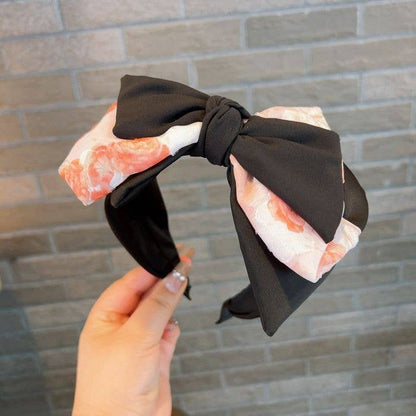 Floral satin double layer headbands