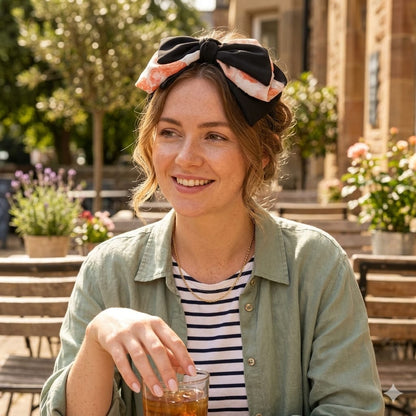 Floral satin double layer headbands