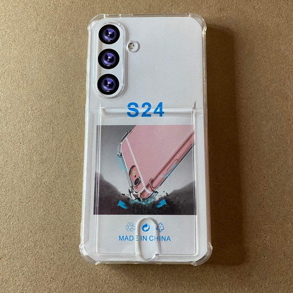 Soft TPU Clear Case With Card Slot - For Samsung S24
