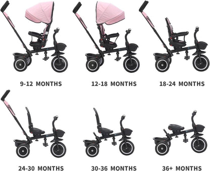 Foryourlittleone 6 in 1 Trike V3 - Black (9 months - 5 years)