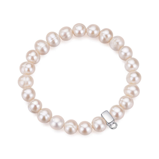Freshwater Baroque Pearl Charm Stretch Bracelet