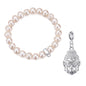 Freshwater Baroque Pearl Stretch Bracelet with Charm Created with Zircondia® Crystals