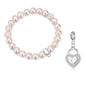 Freshwater Baroque Pearl Stretch Bracelet with Charm Created with Zircondia® Crystals