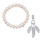 Freshwater Baroque Pearl Stretch Bracelet with Charm Created with Zircondia® Crystals