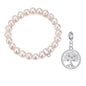 Freshwater Baroque Pearl Stretch Bracelet with Charm Created with Zircondia® Crystals