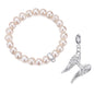 Freshwater Baroque Pearl Stretch Bracelet with Charm Created with Zircondia® Crystals