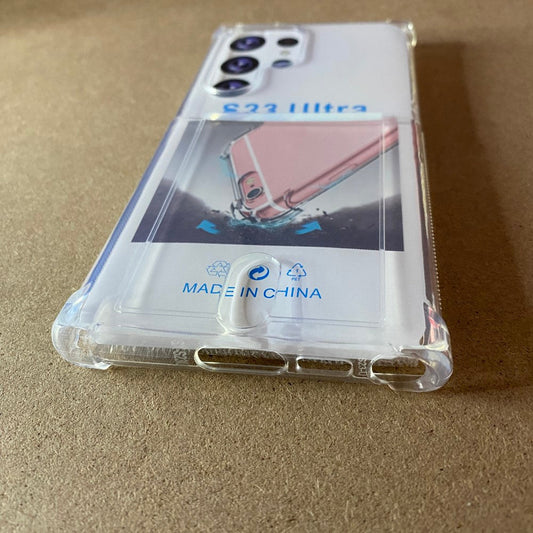 Soft TPU Clear Case With Card Slot - For Samsung S23 Ultra