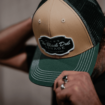 Green & Beige Black Dub Garage Trucker Hat