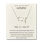 Gemini Star Sign Zodiac Constellation Necklace and Quote Card with Zircondia® Crystals