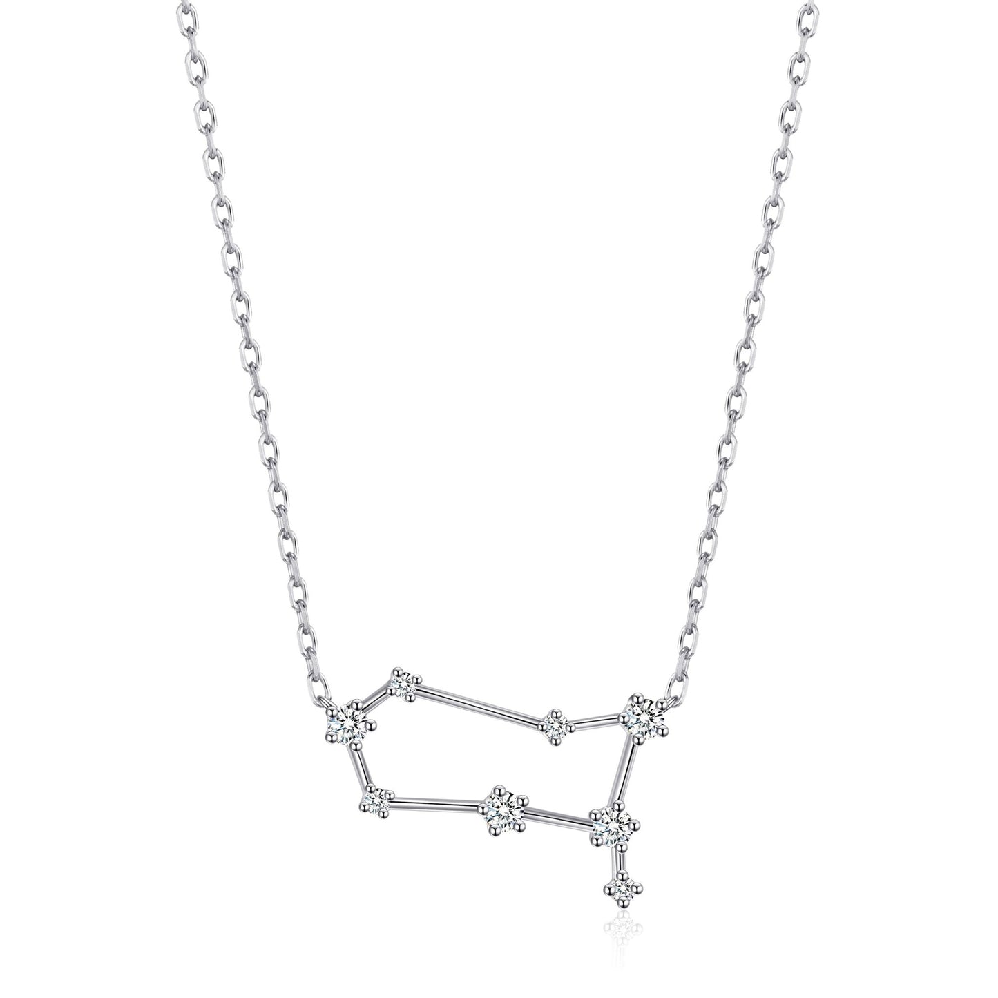 Gemini Star Sign Zodiac Constellation Necklace with Zircondia® Crystals