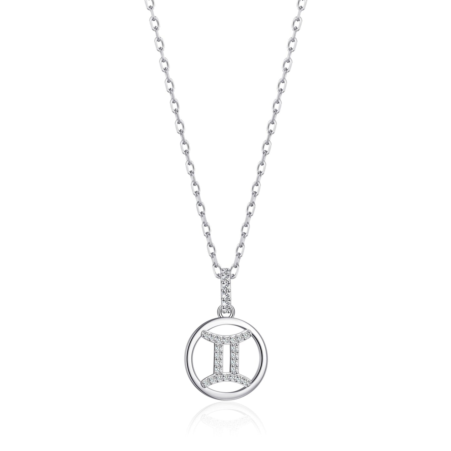 Gemini Star Sign Zodiac Necklace with Zircondia® Crystals