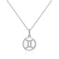 Gemini Star Sign Zodiac Necklace with Zircondia® Crystals