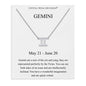 Gemini Zodiac Star Sign Necklace Created with Zircondia® Crystals