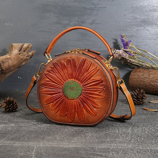 Genuine Leather women Vintage style Cowhide Shoulder Bag Crossbody Bag
