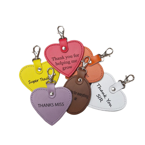 Engraved Leather Teacher Charm