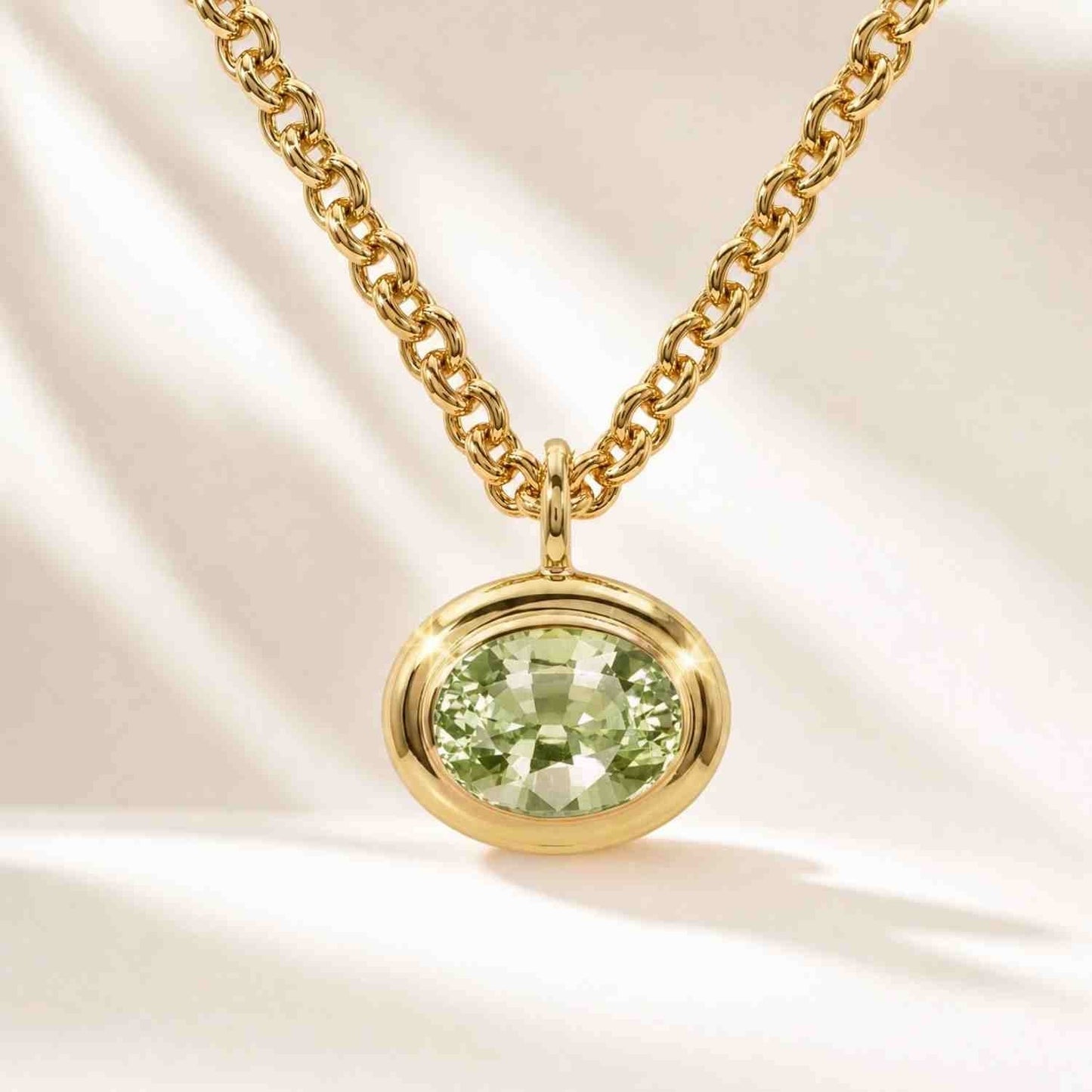 Gold Green Quartz Necklace - Margo