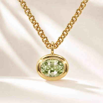 Gold Green Quartz Necklace - Margo