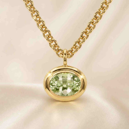 Gold Green Quartz Necklace - Margo