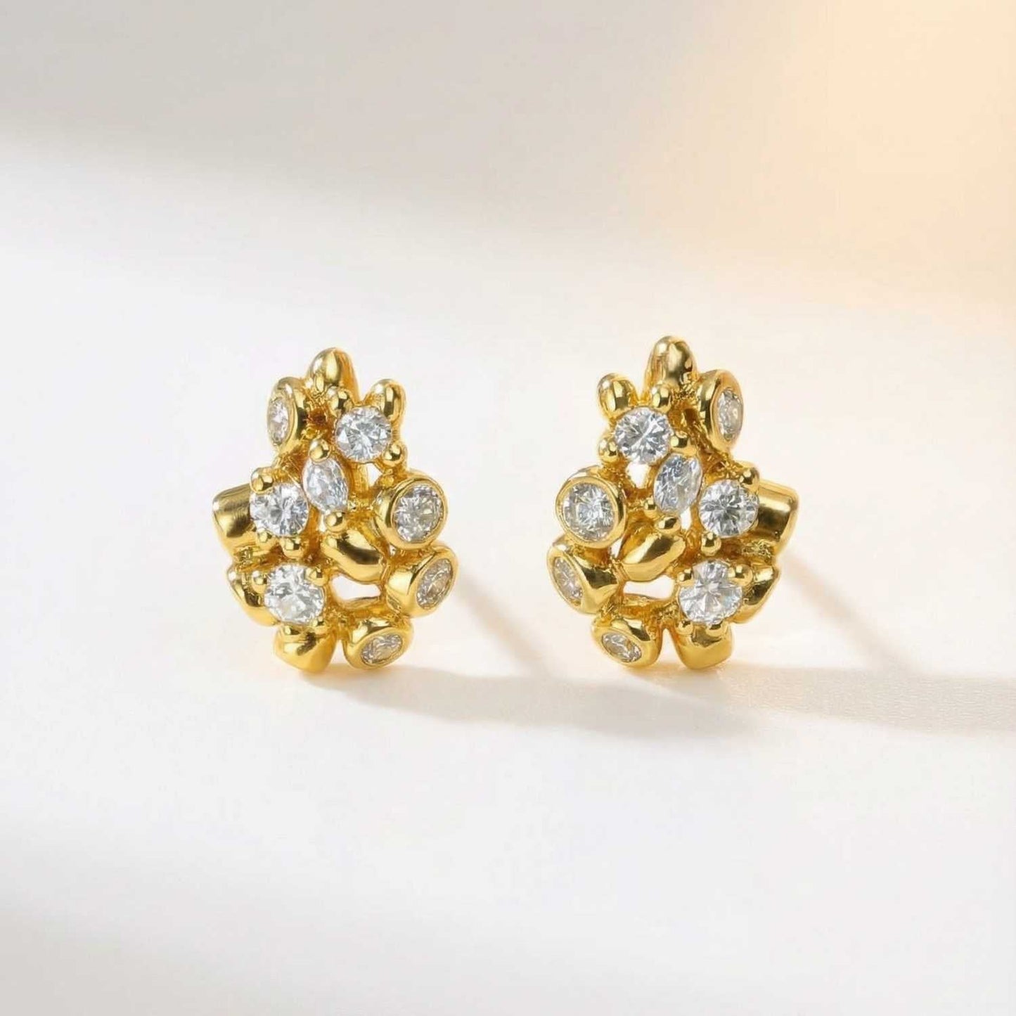Gold Lyra Stud Earrings